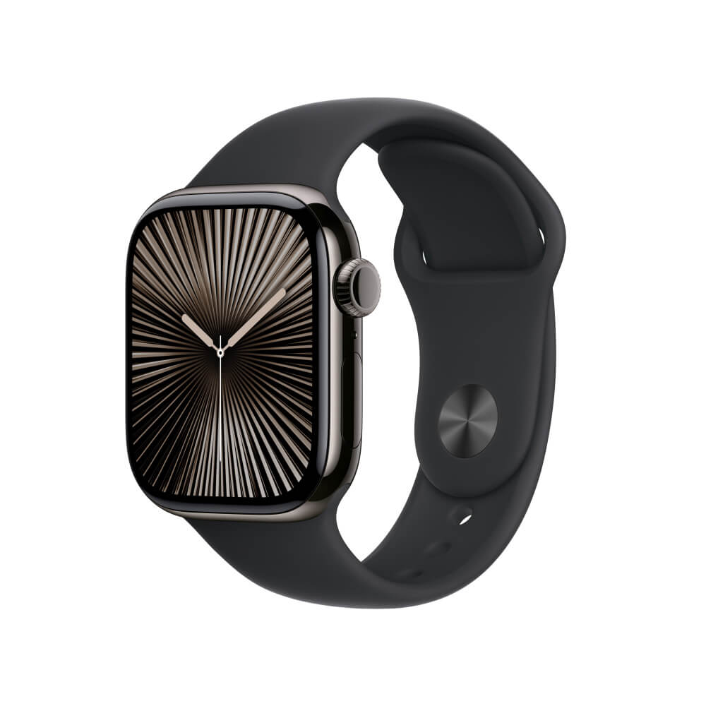 Apple Watch Series 10 GPS + Cellular Ardósia de titânio 42mm Esportiva preta M/G