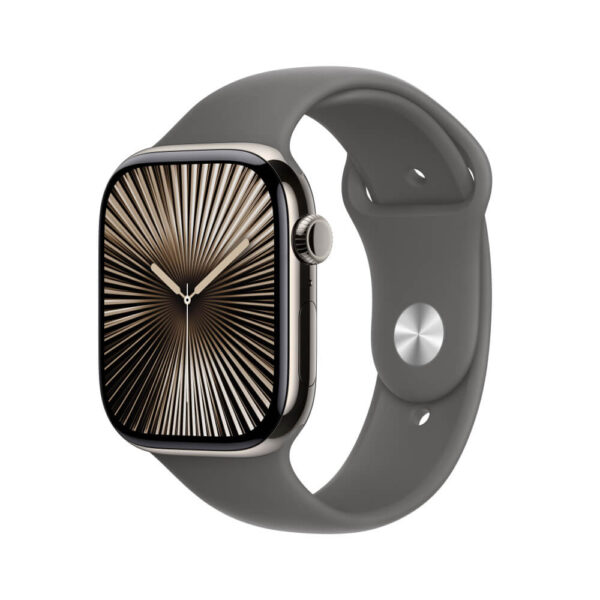 Apple Watch Series 10 GPS + Cellular Natural de titânio 42mm Esportiva cinza-pedra M/G