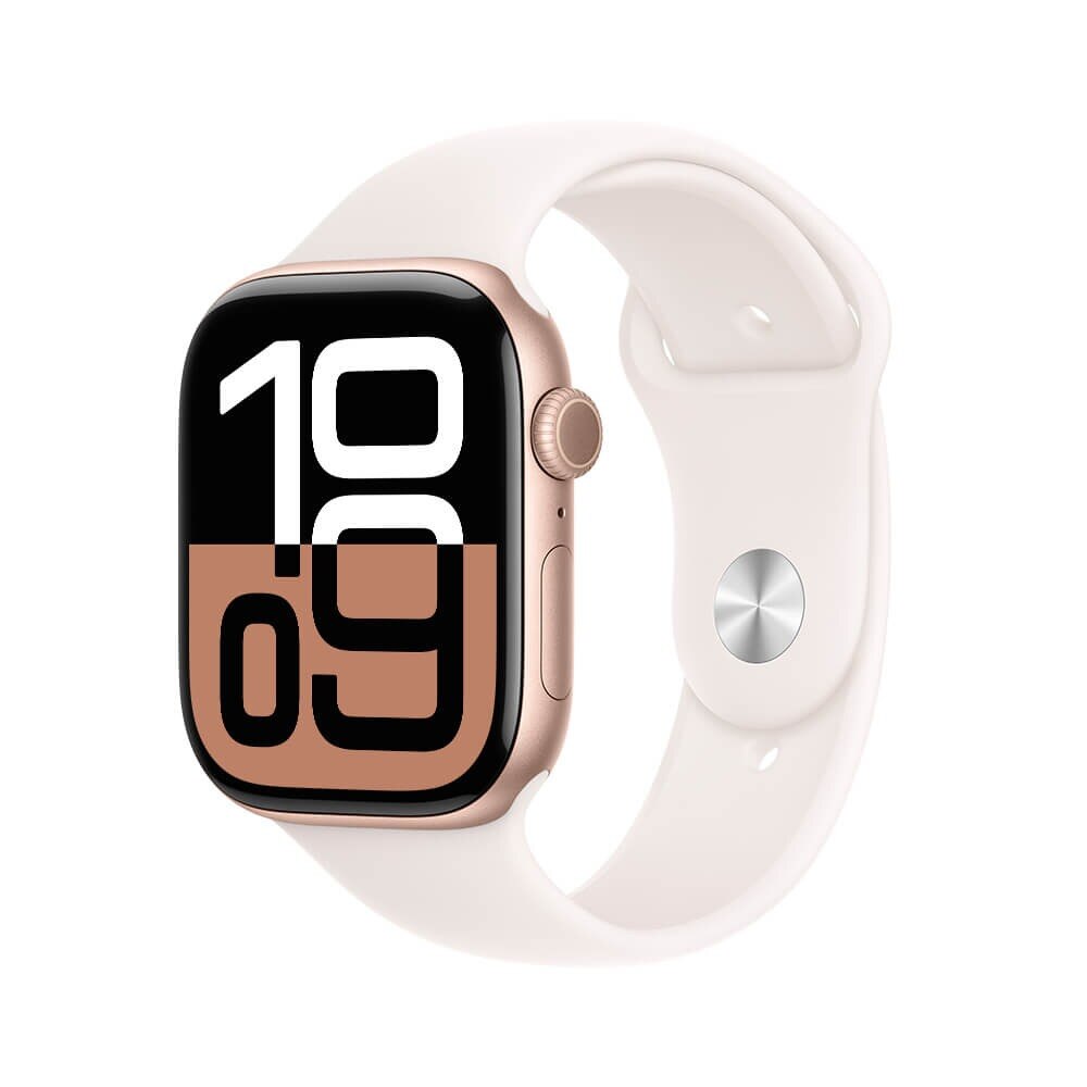 Apple Watch Series 10 GPS Cor de ouro rosa de alumínio 46mm Esportiva blush-clara P/M
