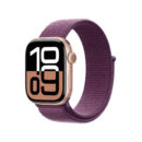 Apple Watch Series 10 GPS Cor de ouro rosa de alumínio 42mm Loop esportiva ameixa