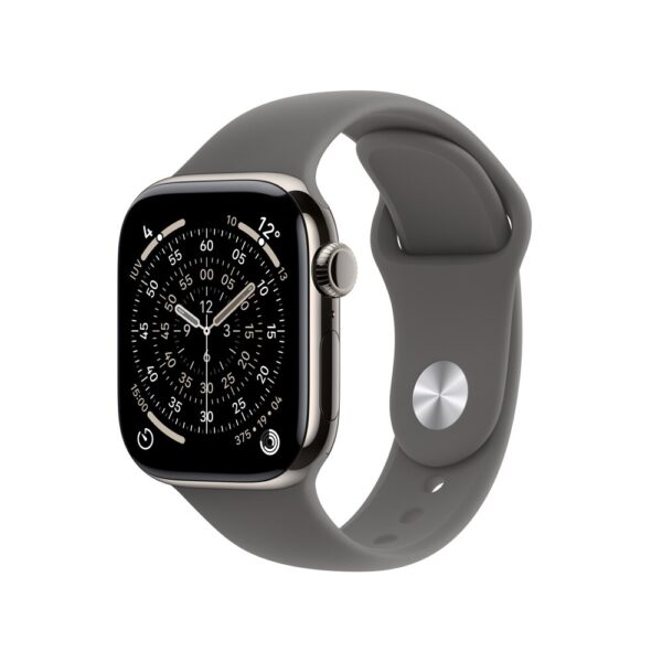 Apple Watch Series 11 GPS + Cellular Natural de titânio 42mm Esportiva cinza-pedra M/G