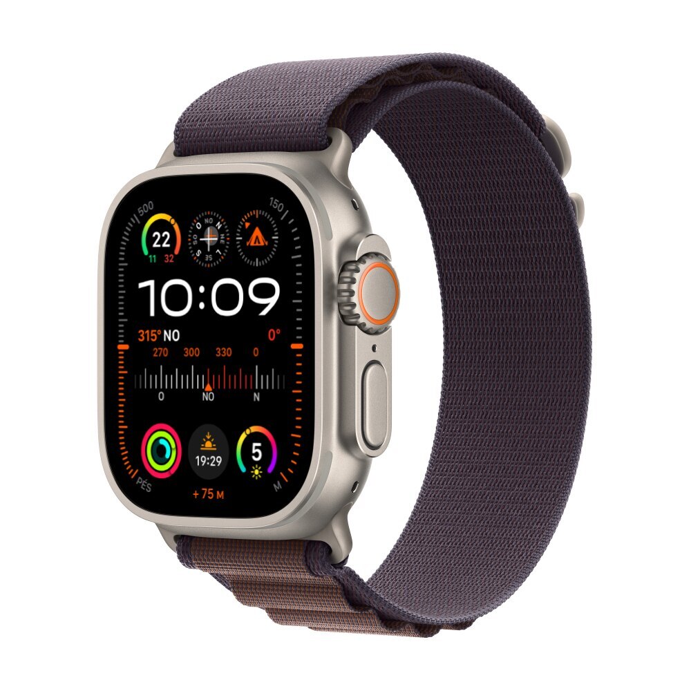 Apple Watch Ultra 2 GPS + Cellular De titânio 49mm Loop Alpina índigo – M (neutro em carbono)